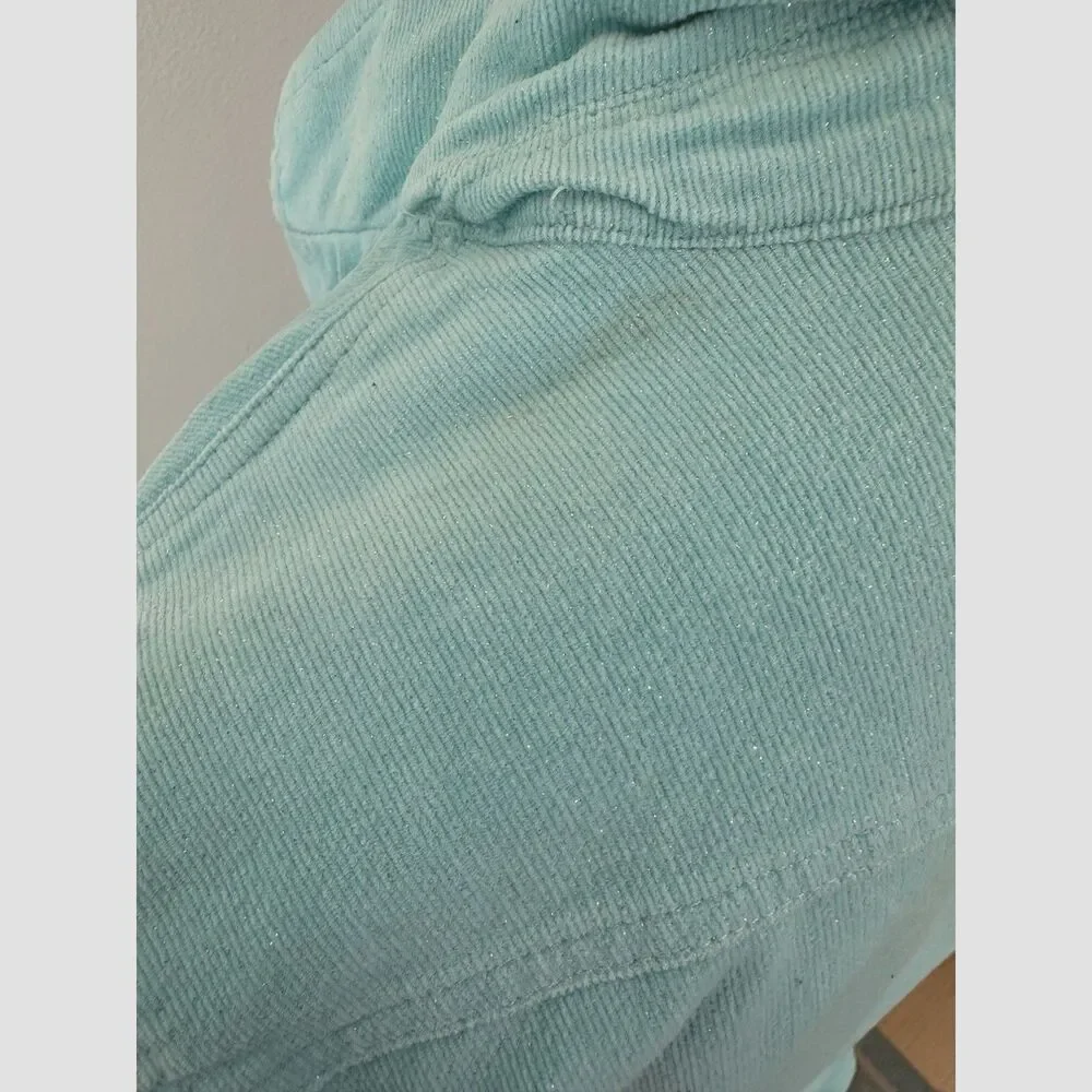 Y2k Vintage Light Pastel Blue Corduroy Blazer Jacket Soft Girl size Girls 16/18